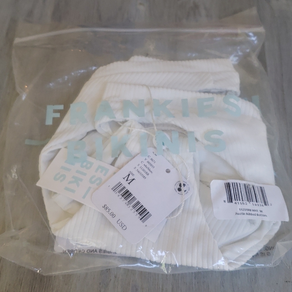 NEW Frankie's Bikinis Austin Ribbed White Bottoms - Picture 4 of 12